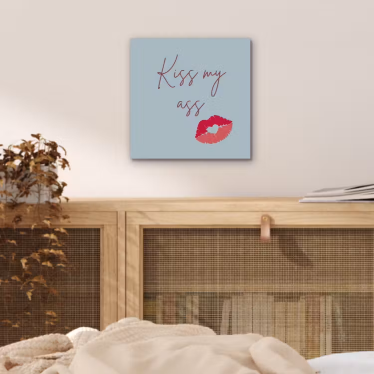 Aluminium schilderij - Kiss my ass - Lip - Blauw — 4