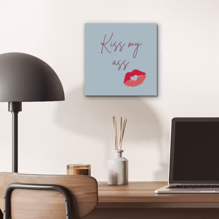Aluminium schilderij - Kiss my ass - Lip - Blauw — 6