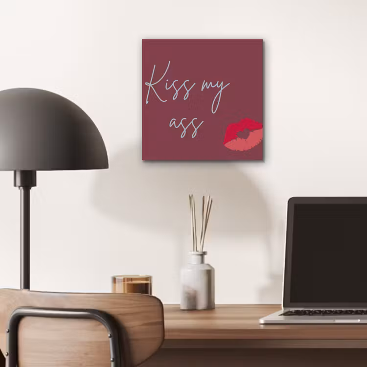 Aluminium schilderij - Kiss my ass - Lip - Bordeaux — 6
