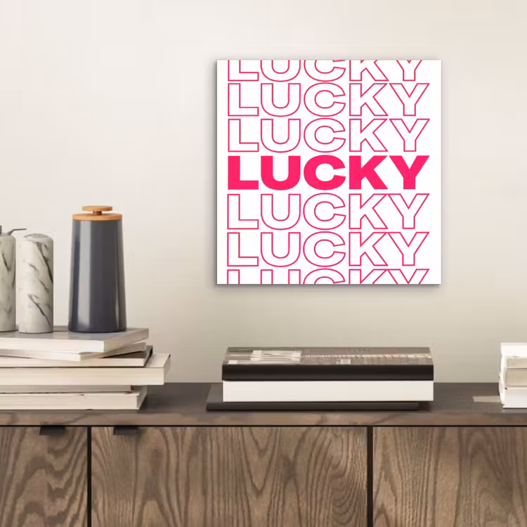 Aluminium schilderij - Lucky - Roze - Patroon — 2