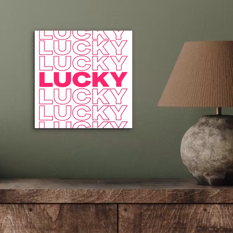 Aluminium schilderij - Lucky - Roze - Patroon — 3