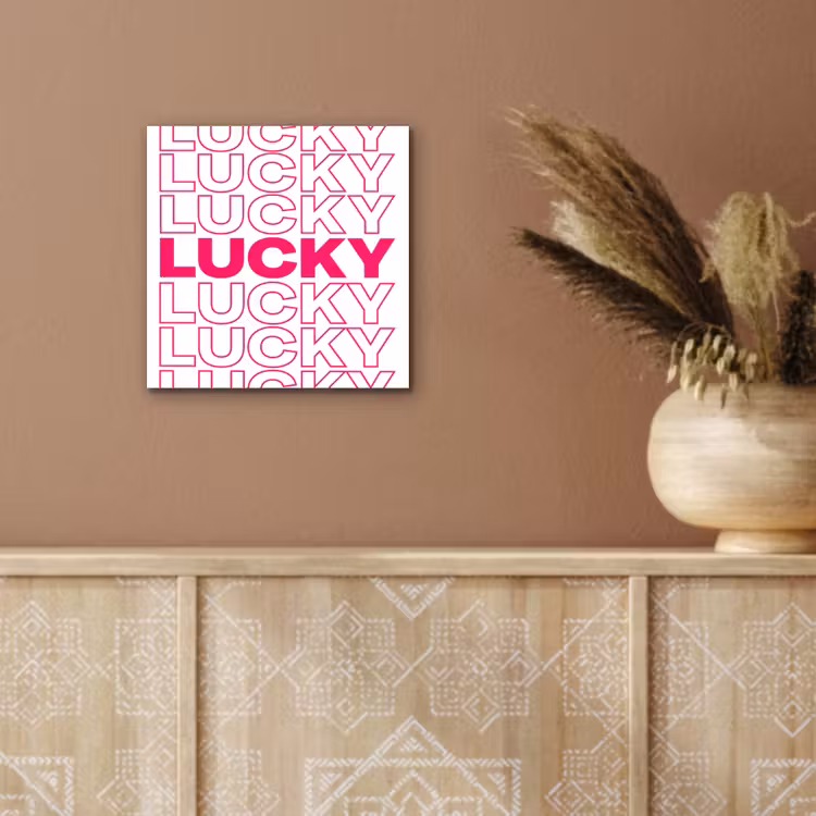 Aluminium schilderij - Lucky - Roze - Patroon — 5