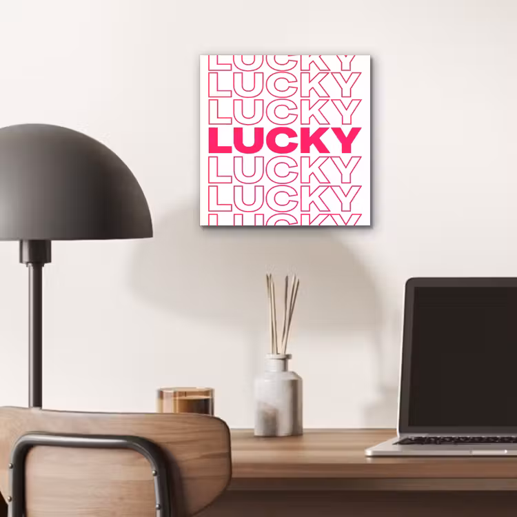 Aluminium schilderij - Lucky - Roze - Patroon — 6