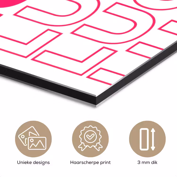 Aluminium schilderij - Lucky - Roze - Patroon — 7