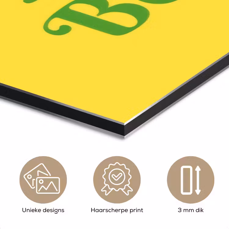 Aluminium schilderij - Mij niet bellen - Telefoon - Geel — 7