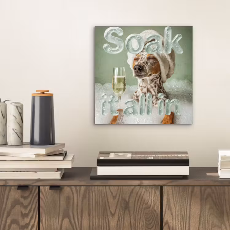Aluminium schilderij - Soak it all in - Hond - Bad — 2