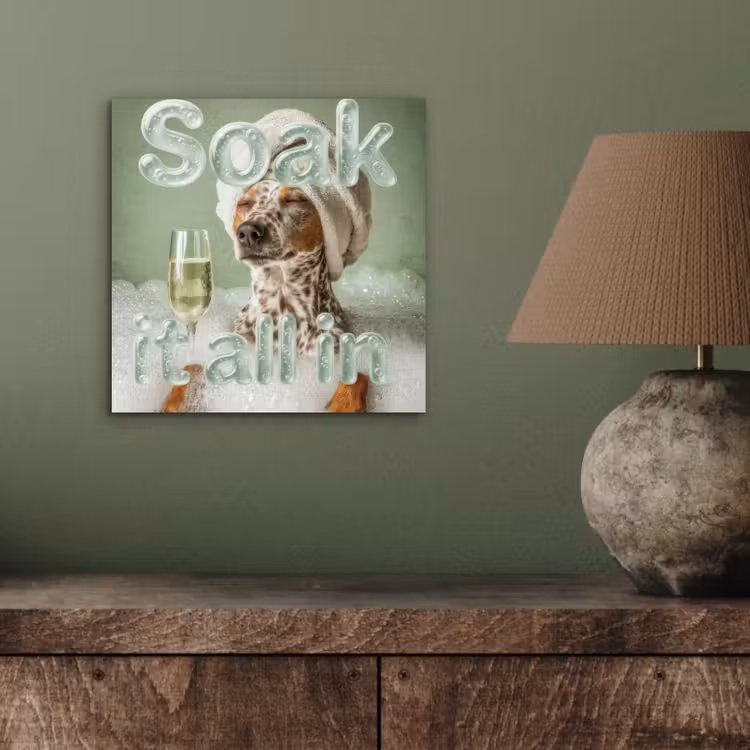 Aluminium schilderij - Soak it all in - Hond - Bad — 3