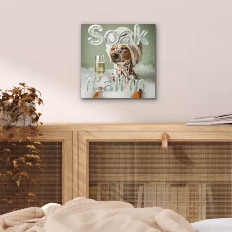 Aluminium schilderij - Soak it all in - Hond - Bad — 4