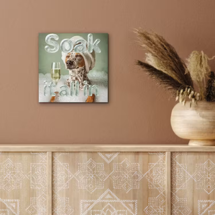 Aluminium schilderij - Soak it all in - Hond - Bad — 5