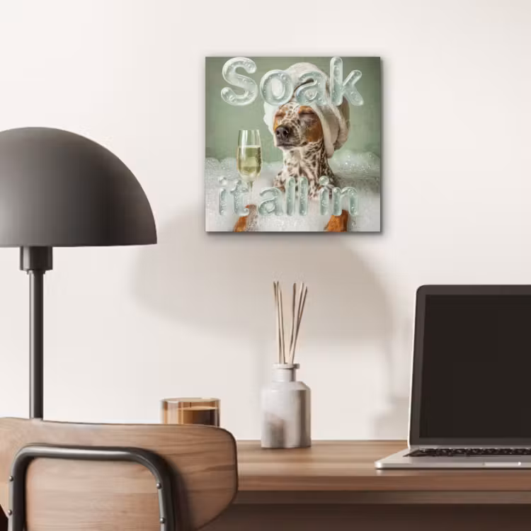 Aluminium schilderij - Soak it all in - Hond - Bad — 6