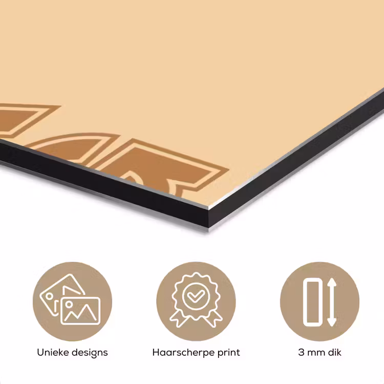 Aluminium schilderij - Swag - Bruin - Beige — 7