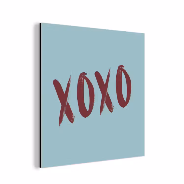 Aluminium schilderij - XOXO - Blauw - Rood — 1