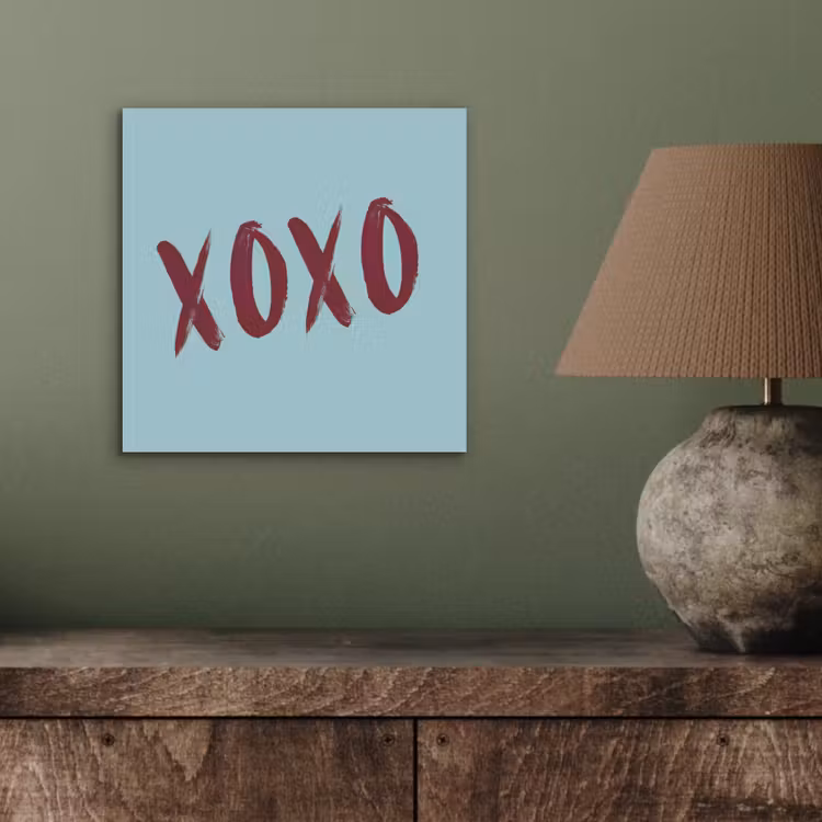 Aluminium schilderij - XOXO - Blauw - Rood — 3