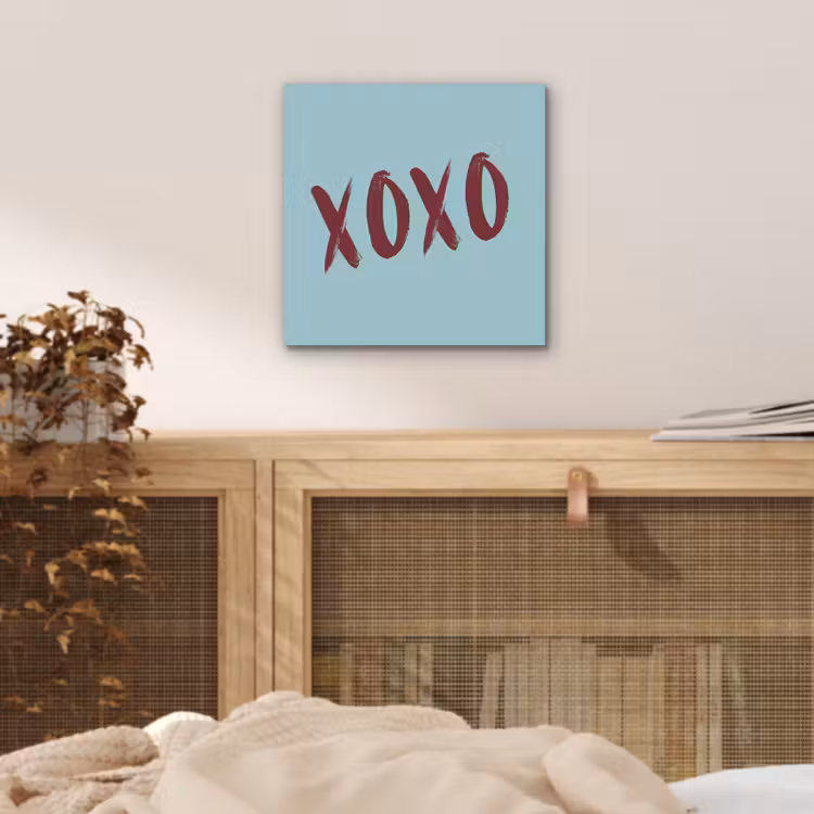 Aluminium schilderij - XOXO - Blauw - Rood — 4