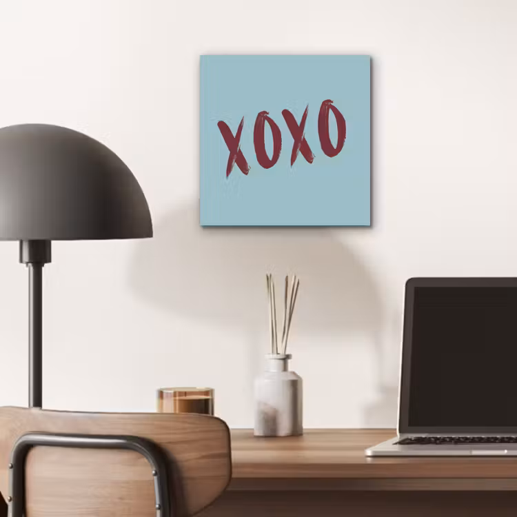 Aluminium schilderij - XOXO - Blauw - Rood — 6