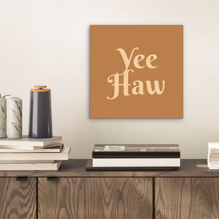 Aluminium schilderij - Yee haw - Bruin - Minimalistisch — 2