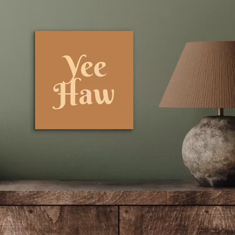 Aluminium schilderij - Yee haw - Bruin - Minimalistisch — 3