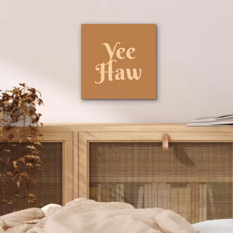 Aluminium schilderij - Yee haw - Bruin - Minimalistisch — 4