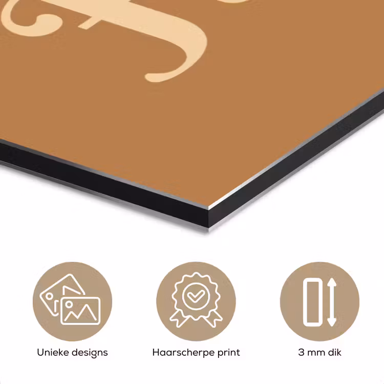 Aluminium schilderij - Yee haw - Bruin - Minimalistisch — 7