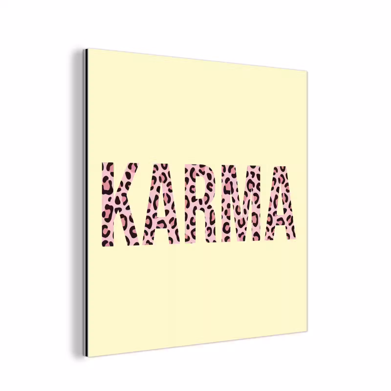 Aluminium schilderij - Karma - Luipaardprint - Geel — 1