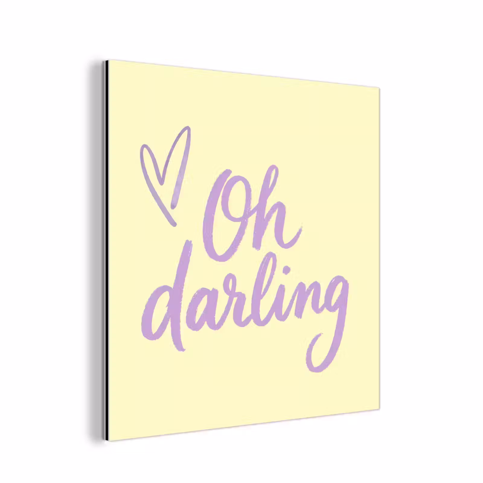 Aluminium schilderij - Oh darling - Geel - Hart — 1