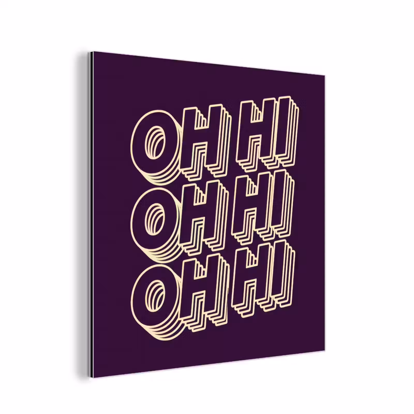 Aluminium schilderij - Oh hi - Paars - 3D — 1