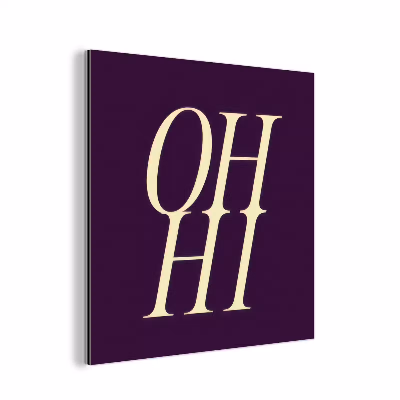 Aluminium schilderij - Oh hi - Paars - Minimalistisch — 1