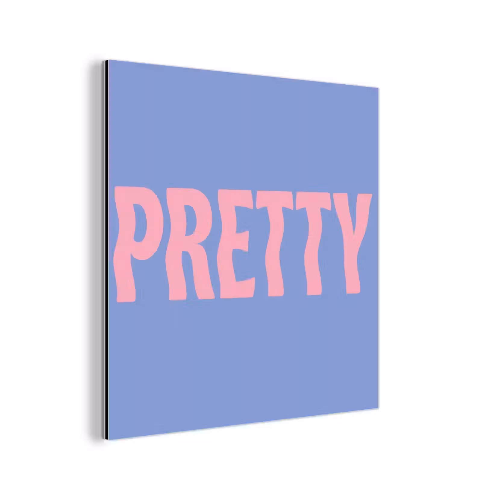 Aluminium schilderij - Pretty - Roze - Blauw - Golvend — 1