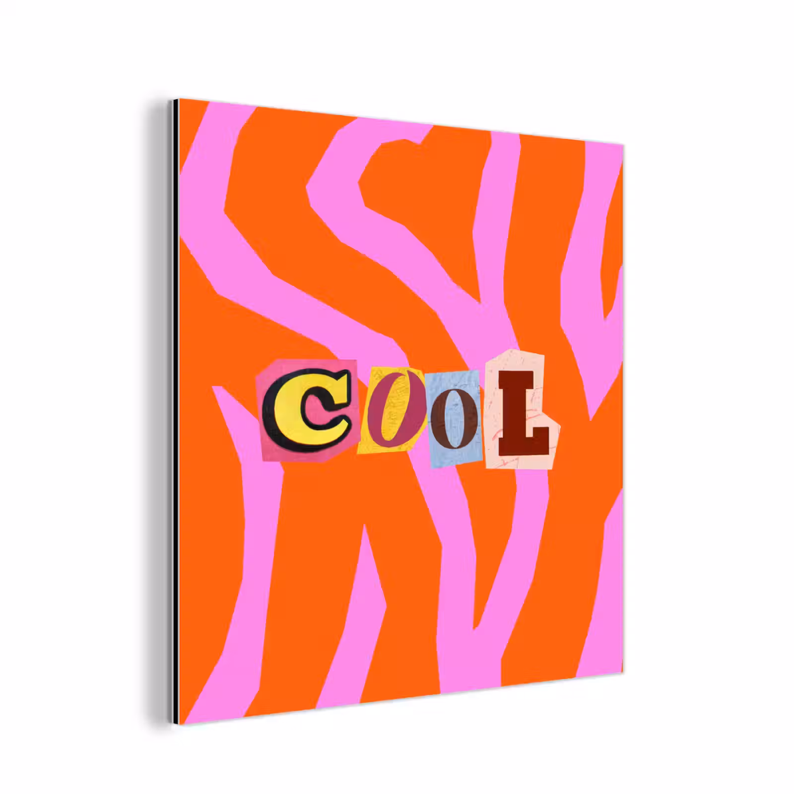 Aluminium schilderij - Zebraprint - Grafisch - COOL - Oranje — 1