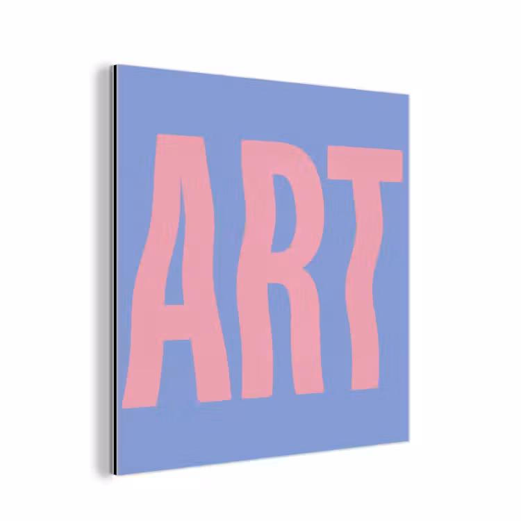 Aluminium schilderij - Art - Roze - Blauw — 1