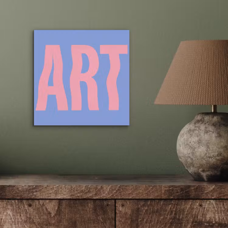 Aluminium schilderij - Art - Roze - Blauw — 3