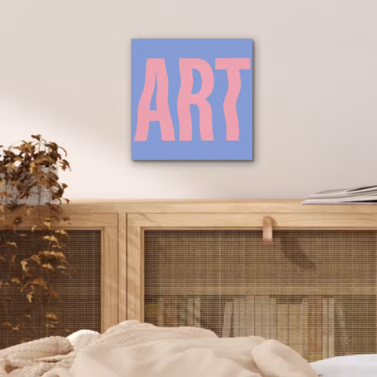 Aluminium schilderij - Art - Roze - Blauw — 4