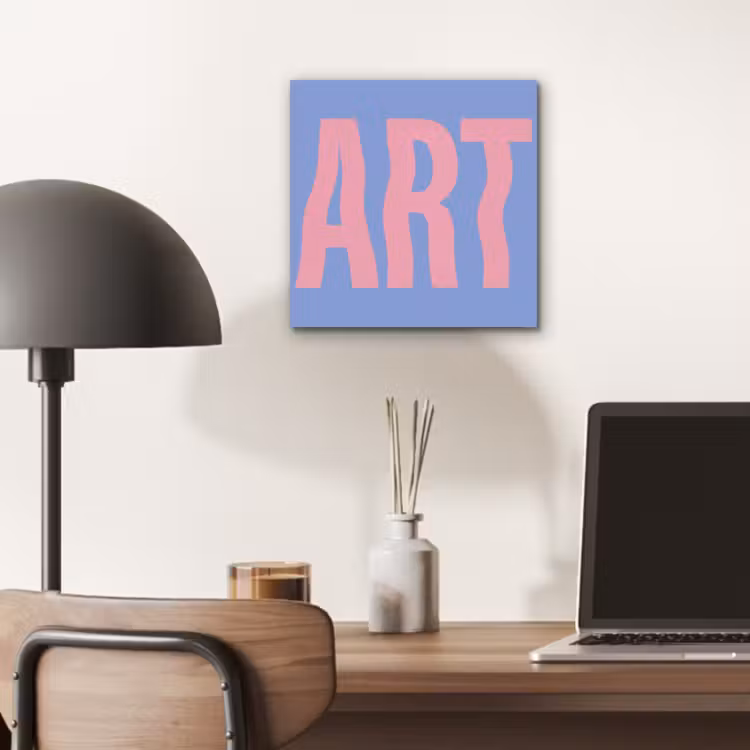 Aluminium schilderij - Art - Roze - Blauw — 6