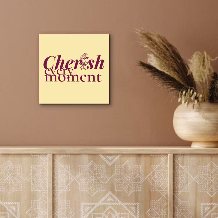 Aluminium schilderij - Cherish every moment - Cocktailglas - Geel — 5