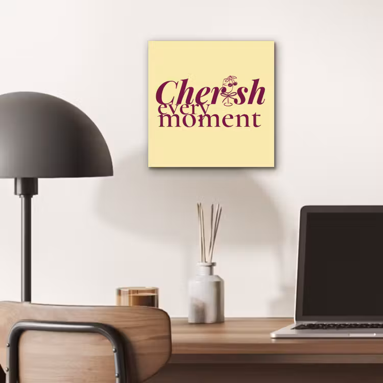 Aluminium schilderij - Cherish every moment - Cocktailglas - Geel — 6