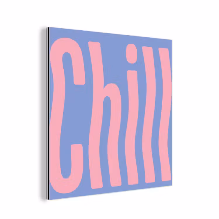 Aluminium schilderij - Chill - Roze - Blauw - Golvend — 1