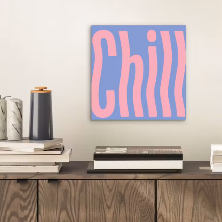 Aluminium schilderij - Chill - Roze - Blauw - Golvend — 2