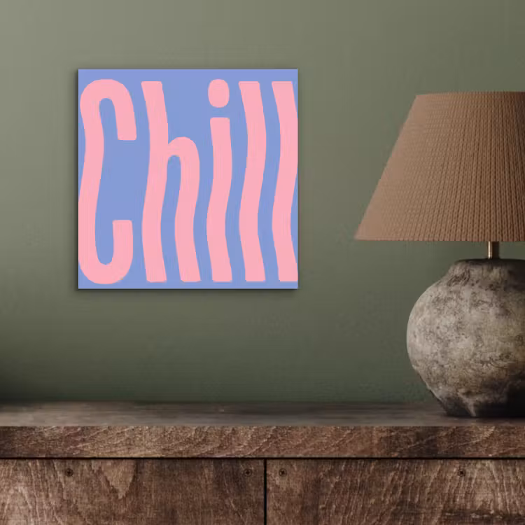 Aluminium schilderij - Chill - Roze - Blauw - Golvend — 3