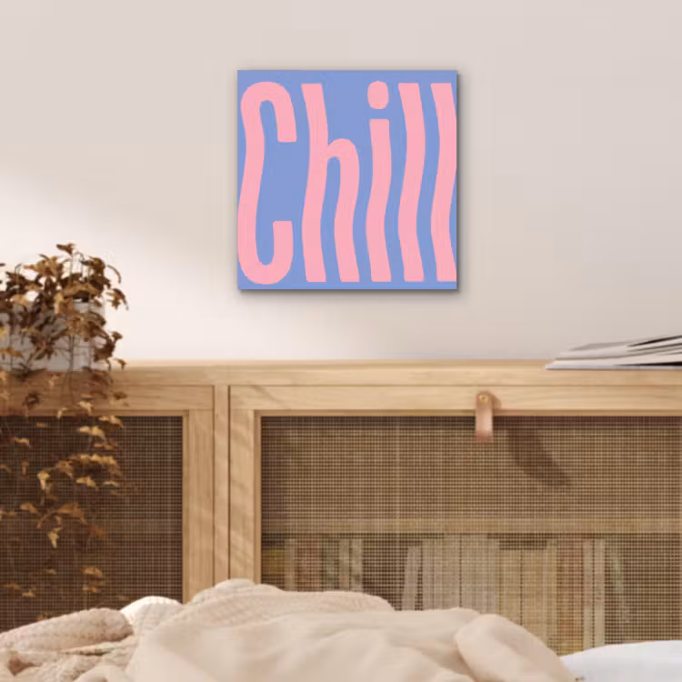 Aluminium schilderij - Chill - Roze - Blauw - Golvend — 4