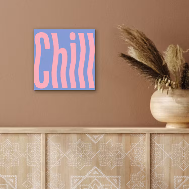 Aluminium schilderij - Chill - Roze - Blauw - Golvend — 5