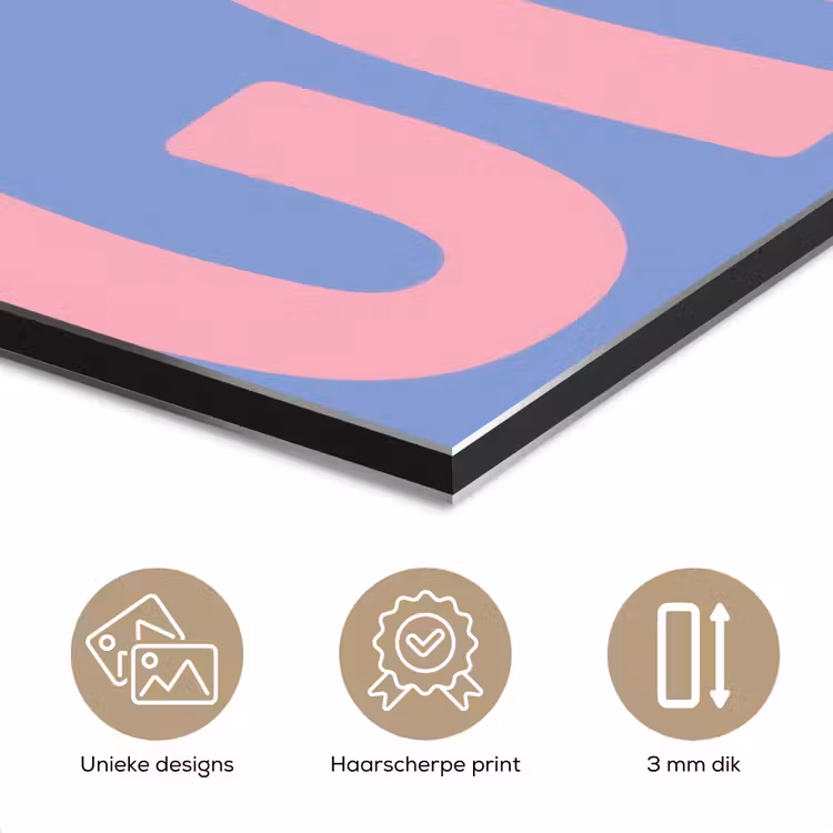 Aluminium schilderij - Chill - Roze - Blauw - Golvend — 7