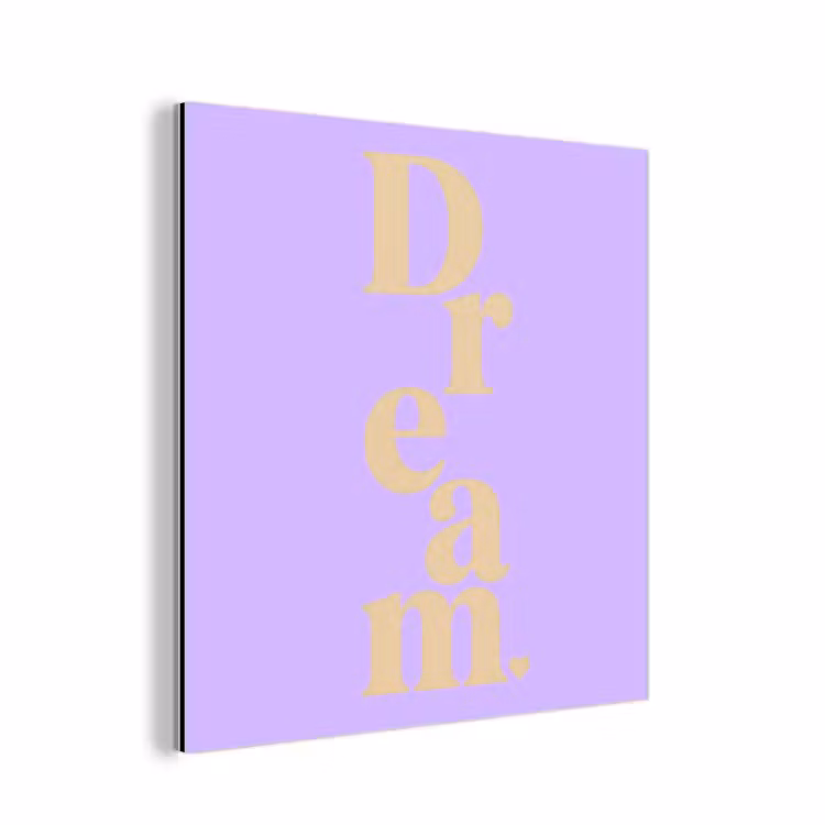 Aluminium schilderij - Dream - Paars - Typografisch — 1