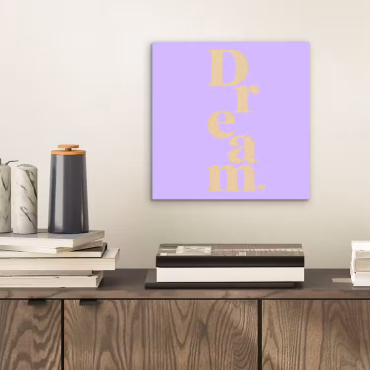 Aluminium schilderij - Dream - Paars - Typografisch — 2