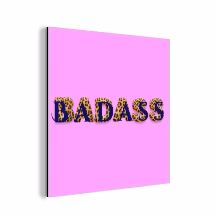 Aluminium schilderij - Felroze - Badass - Panterprint - Schaduw — 1