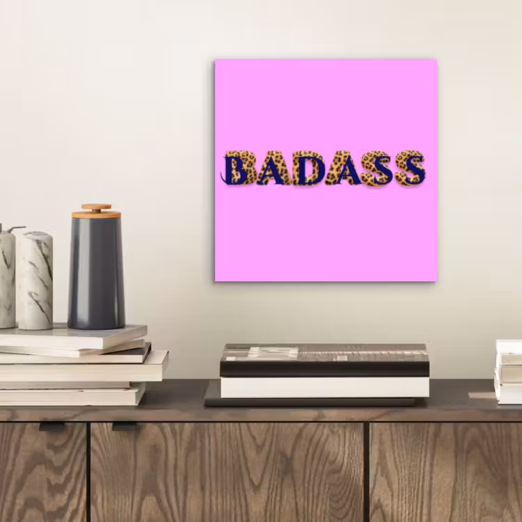 Aluminium schilderij - Felroze - Badass - Panterprint - Schaduw — 2