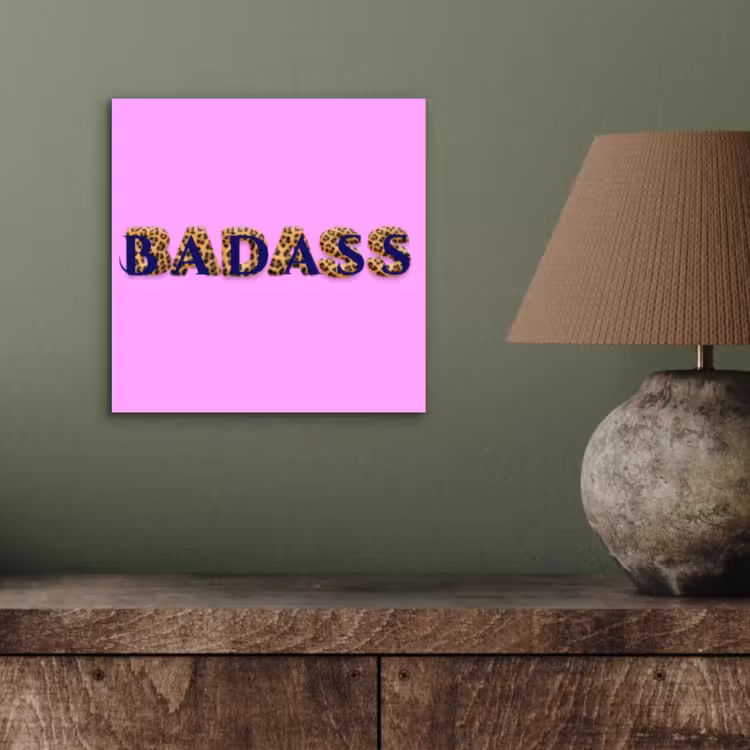Aluminium schilderij - Felroze - Badass - Panterprint - Schaduw — 3