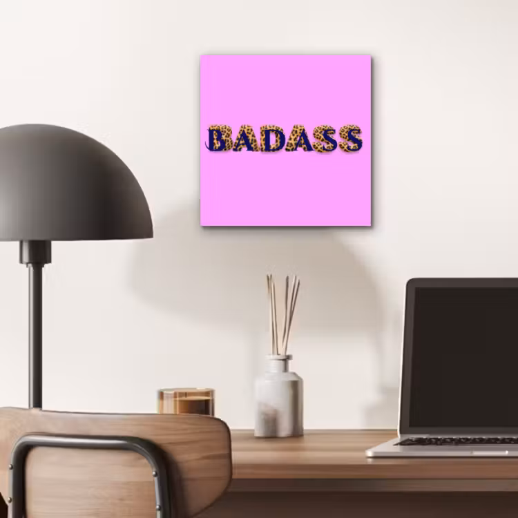 Aluminium schilderij - Felroze - Badass - Panterprint - Schaduw — 6