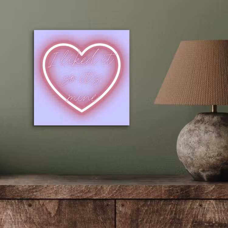 Aluminium schilderij - I liked it so it's mine - Neon hart - Paars — 3