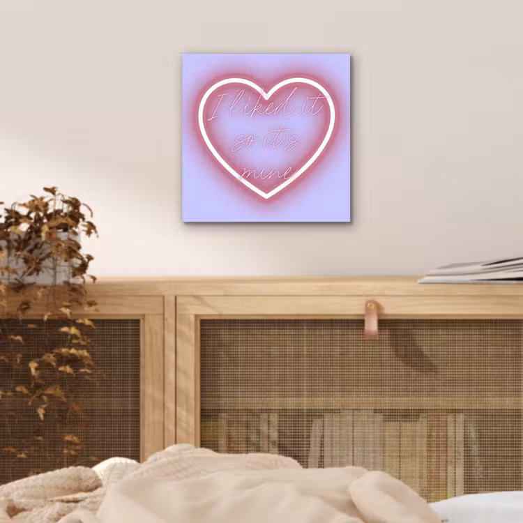 Aluminium schilderij - I liked it so it's mine - Neon hart - Paars — 4