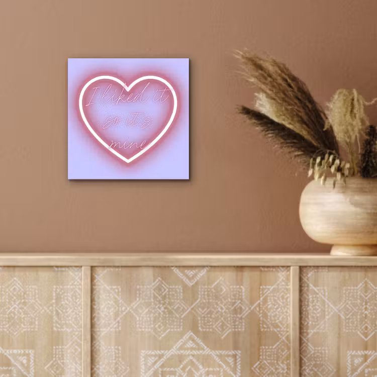 Aluminium schilderij - I liked it so it's mine - Neon hart - Paars — 5